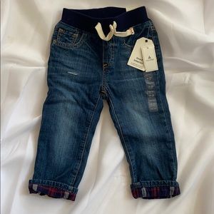 Baby Gap Boys Plaid Lined Jeans